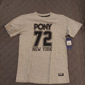 Pony Light Gray Graphic Tee for Men